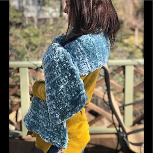 NWT Hand crocheted velvet shawl